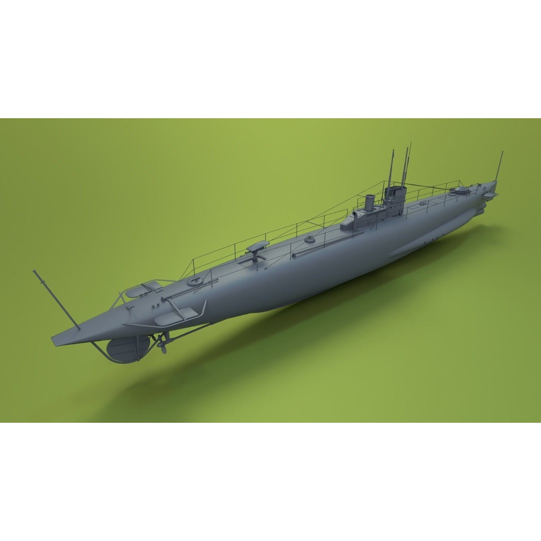 HMS Swordfish Submarine 3D Model – Low Poly Historical Naval Asset, FBX, Blender - View 8
