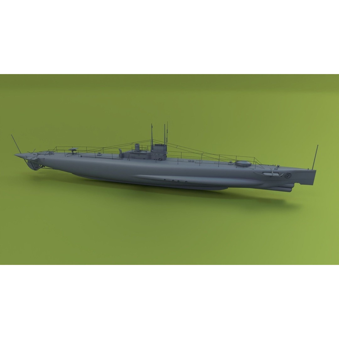 HMS Swordfish Submarine 3D Model – Low Poly Historical Naval Asset, FBX, Blender - View 9