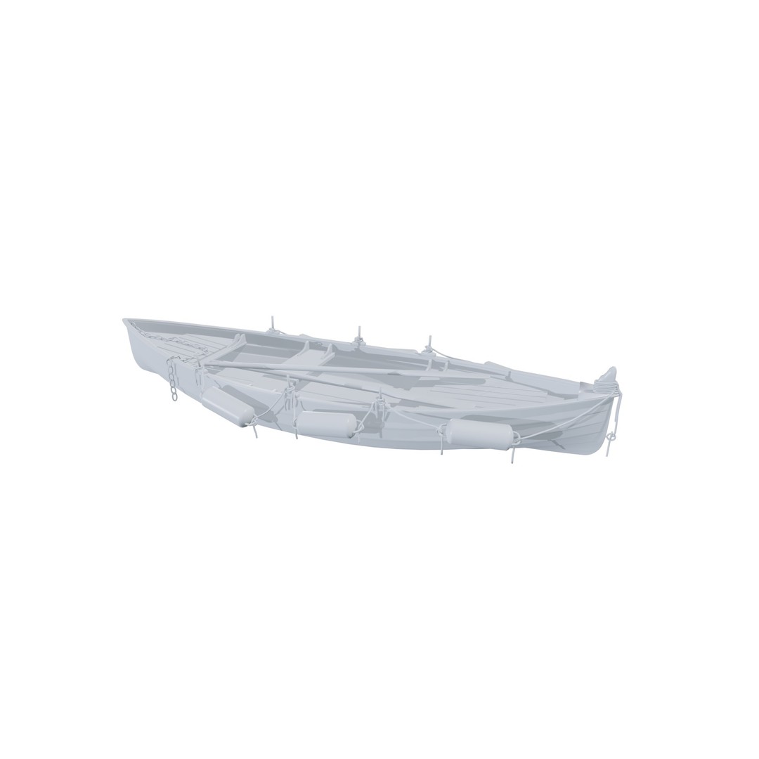 Boat 3D Model – High Poly Watercraft with Oars, FBX, PBR - View 17