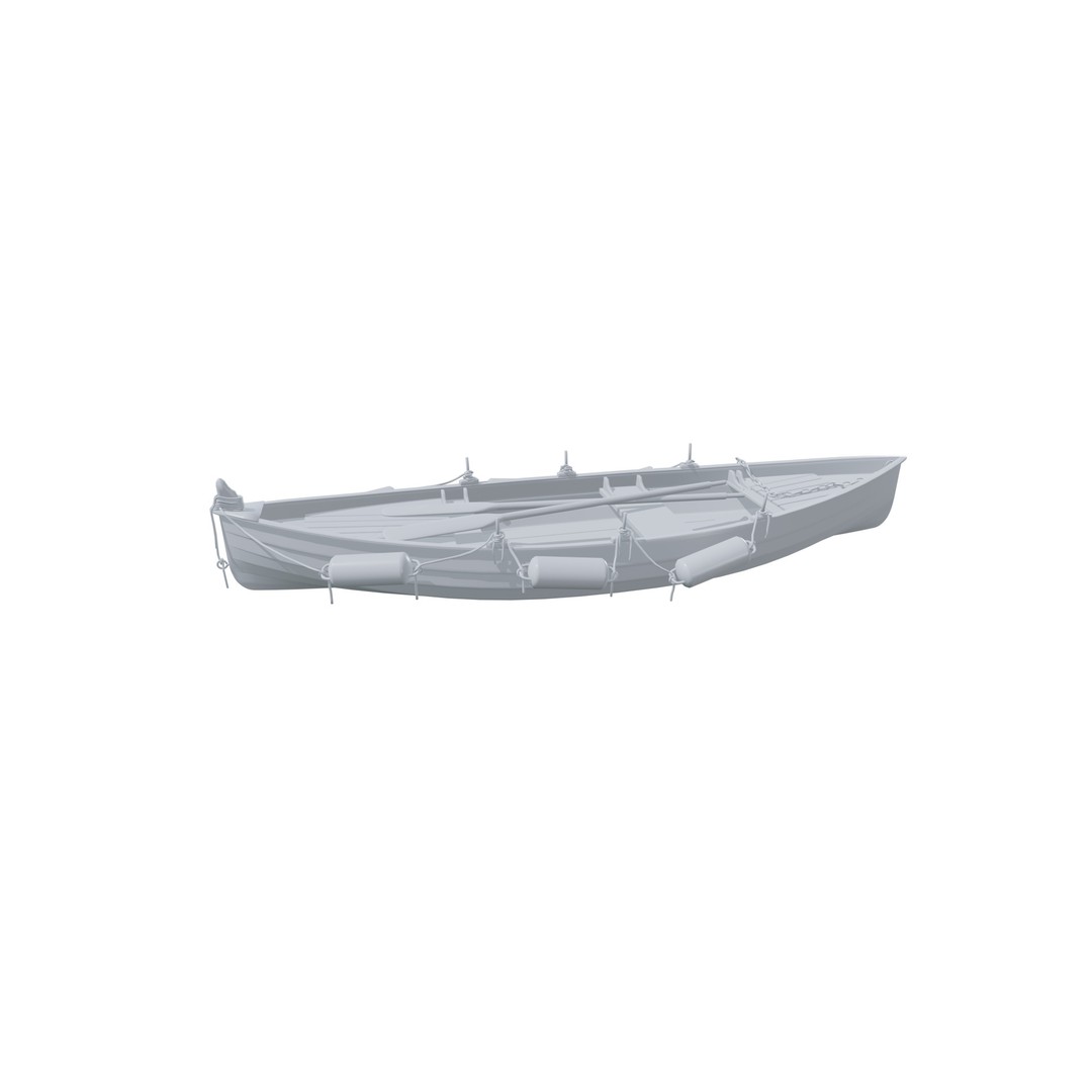 Boat 3D Model – High Poly Watercraft with Oars, FBX, PBR - View 18