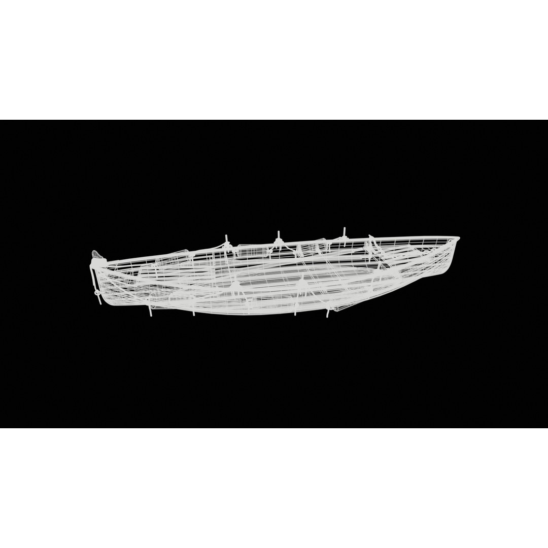 Boat 3D Model – High Poly Watercraft with Oars, FBX, PBR - View 24
