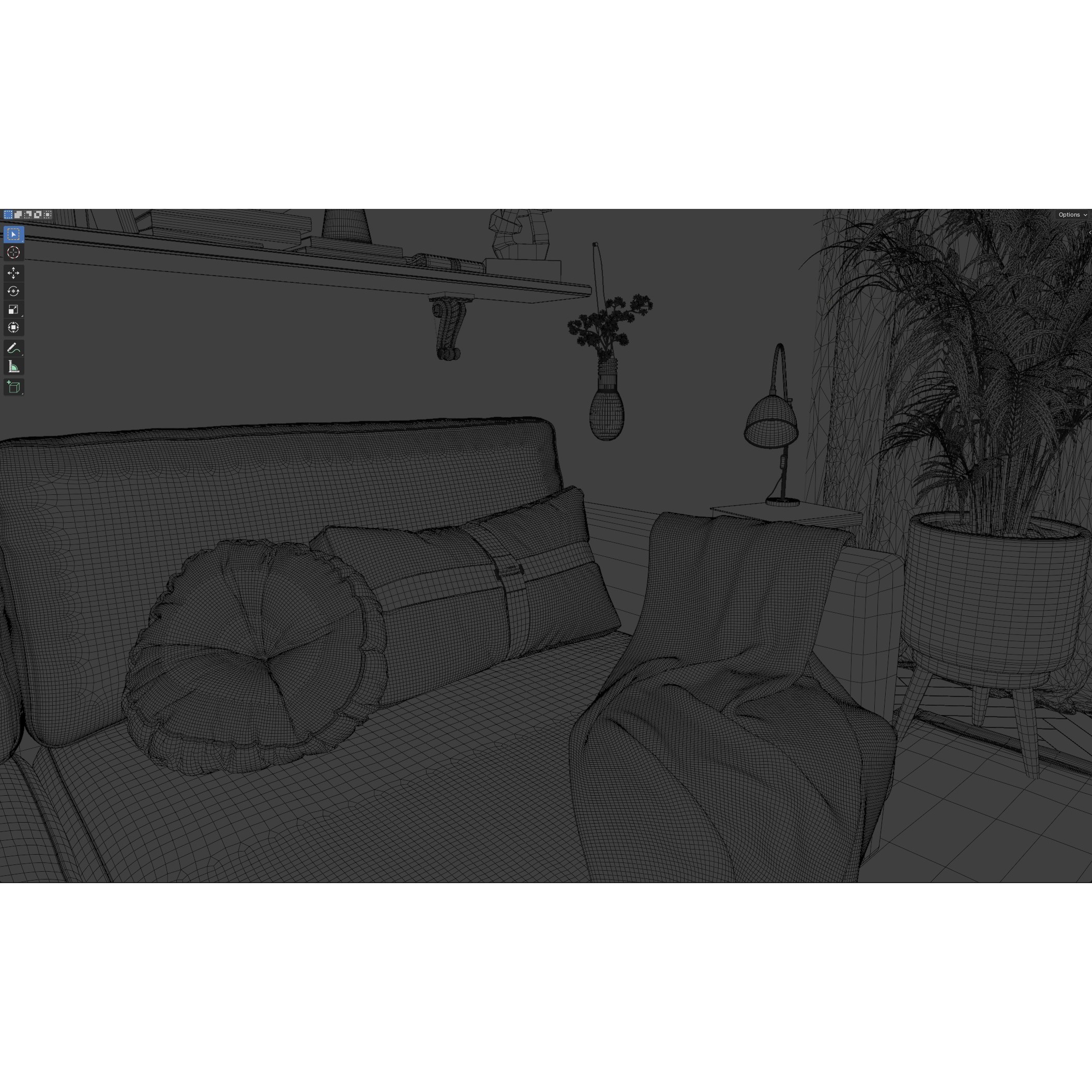 Modern Living Room Interior - 3D Model - View 10