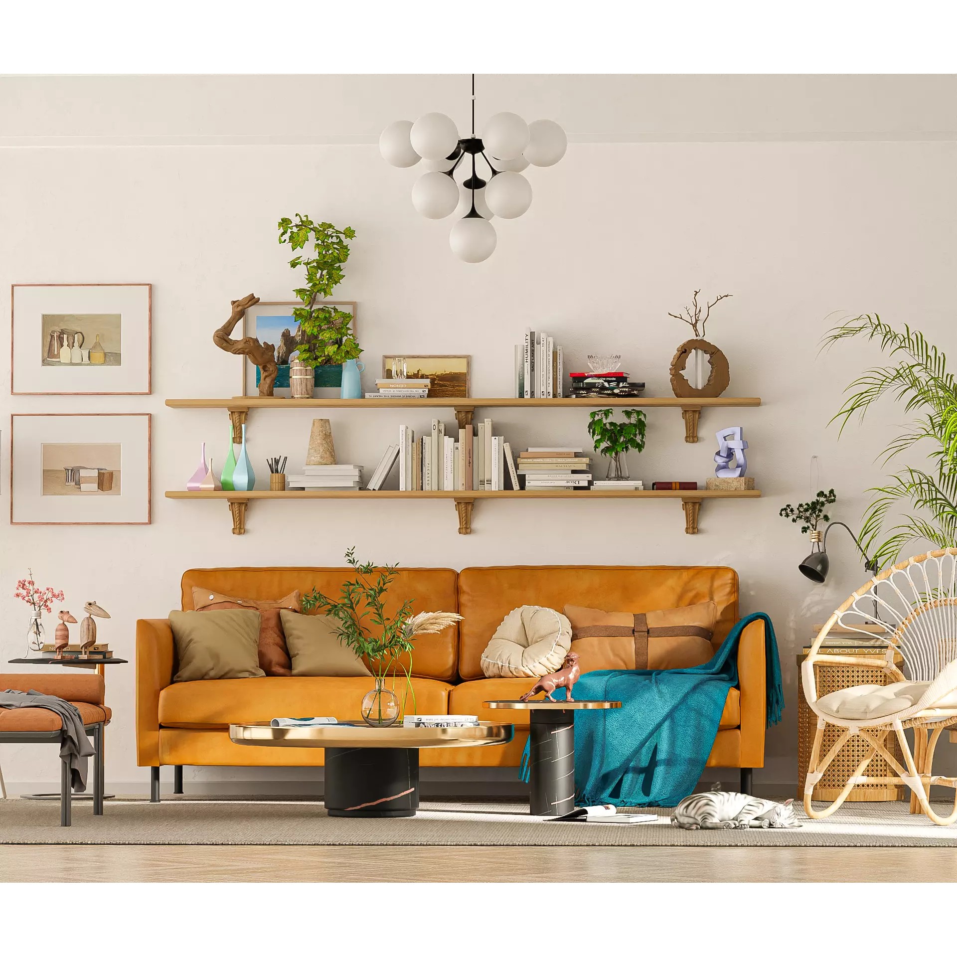 Modern Living Room Interior - 3D Model - View 2
