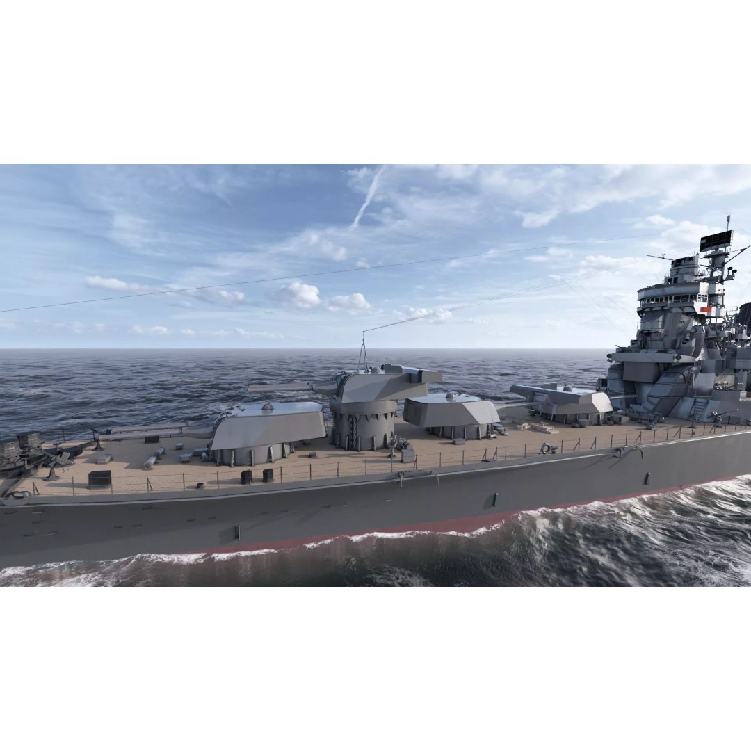 WW2 Japanese Navy Heavy Cruiser 3D Model – Detailed Military Vessel, OBJ, FBX - View 10