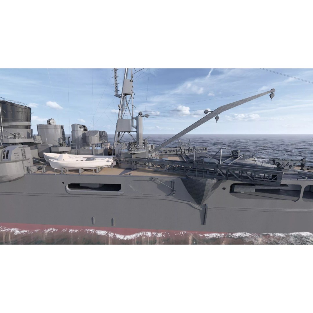 WW2 Japanese Navy Heavy Cruiser 3D Model – Detailed Military Vessel, OBJ, FBX - View 14