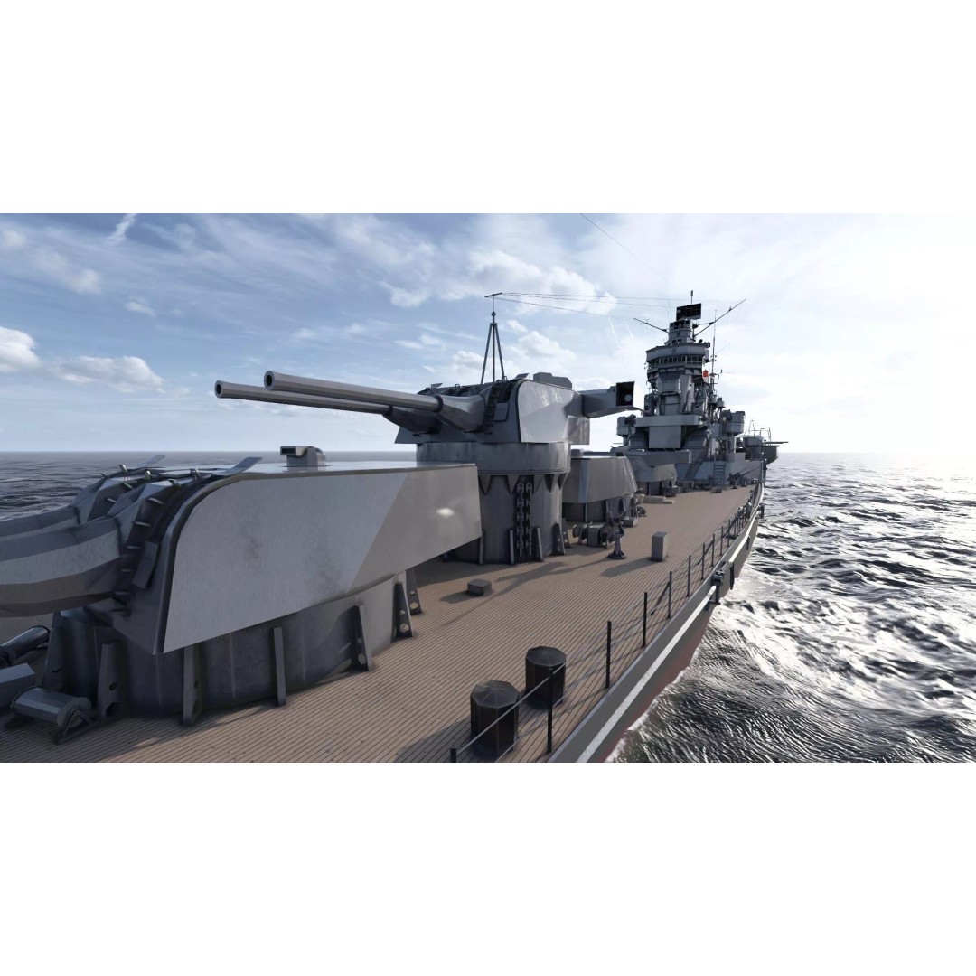 WW2 Japanese Navy Heavy Cruiser 3D Model – Detailed Military Vessel, OBJ, FBX - View 27