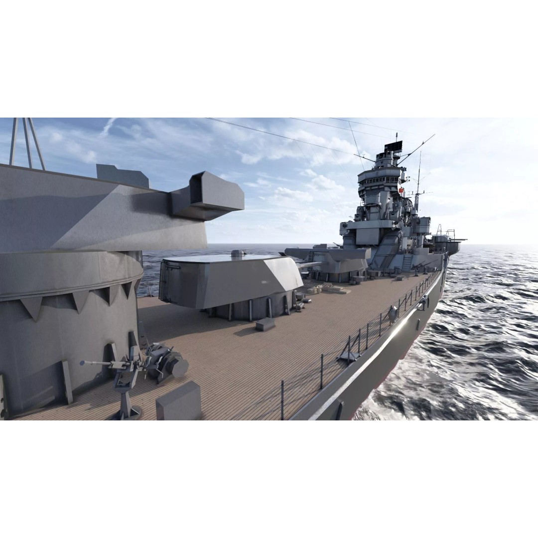 WW2 Japanese Navy Heavy Cruiser 3D Model – Detailed Military Vessel, OBJ, FBX - View 28