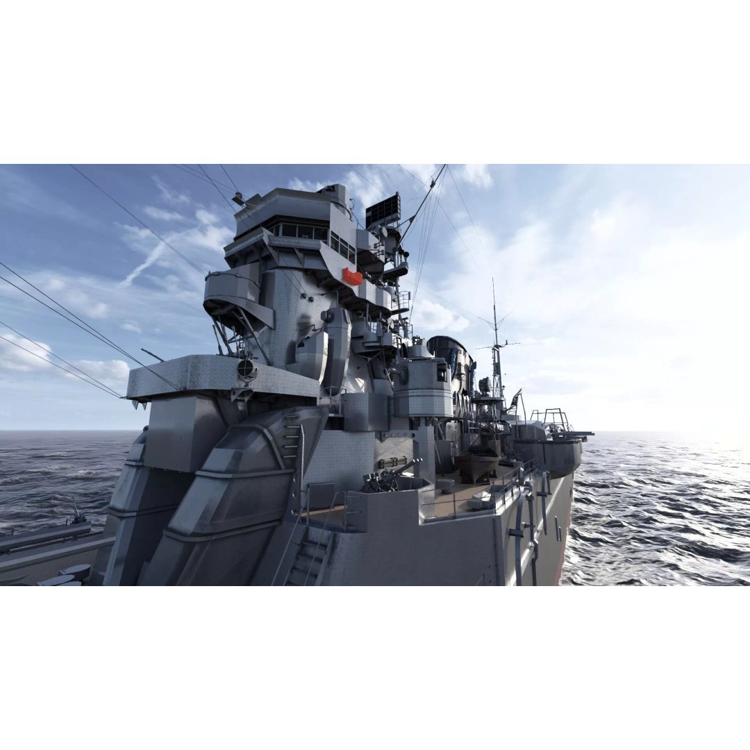 WW2 Japanese Navy Heavy Cruiser 3D Model – Detailed Military Vessel, OBJ, FBX - View 30