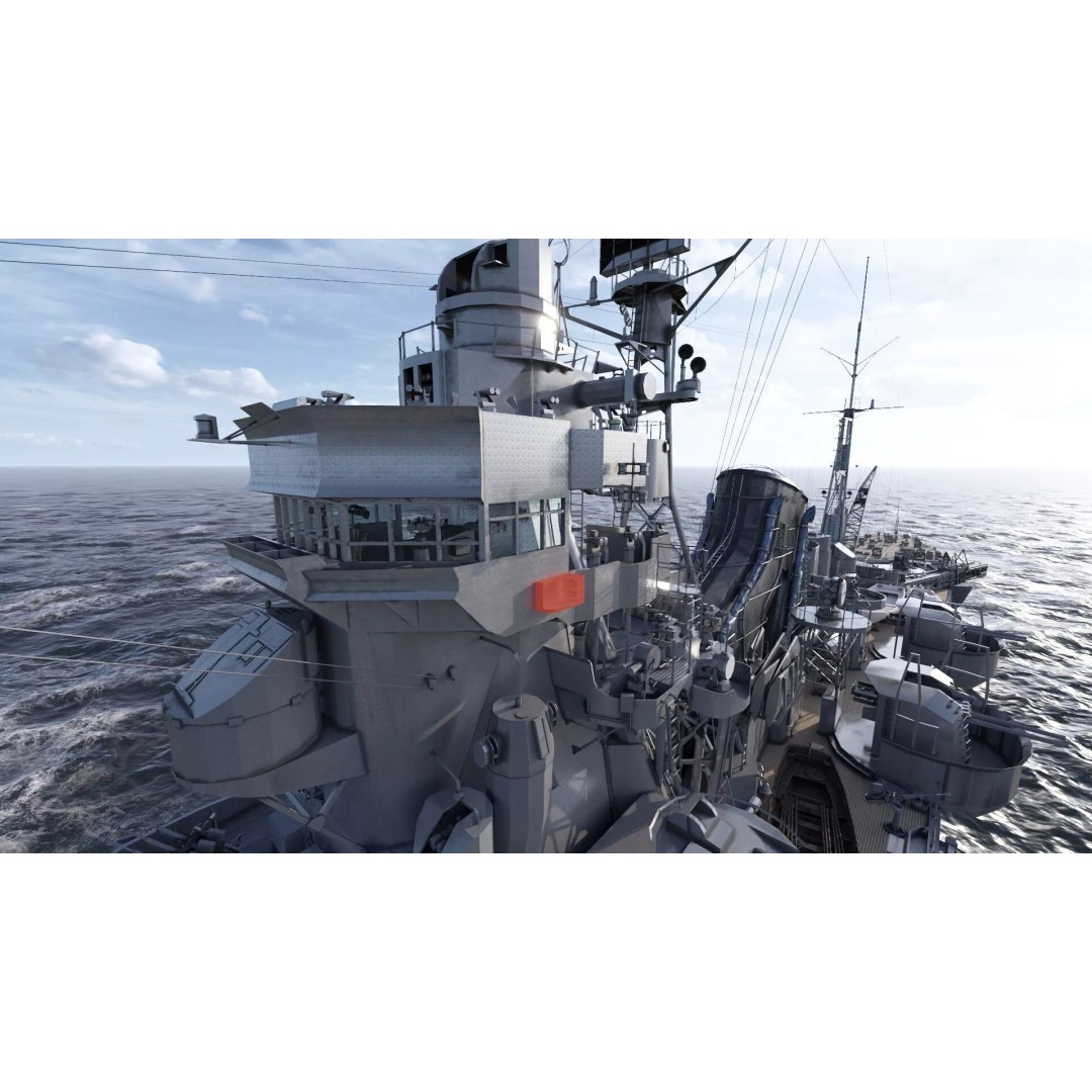 WW2 Japanese Navy Heavy Cruiser 3D Model – Detailed Military Vessel, OBJ, FBX - View 31