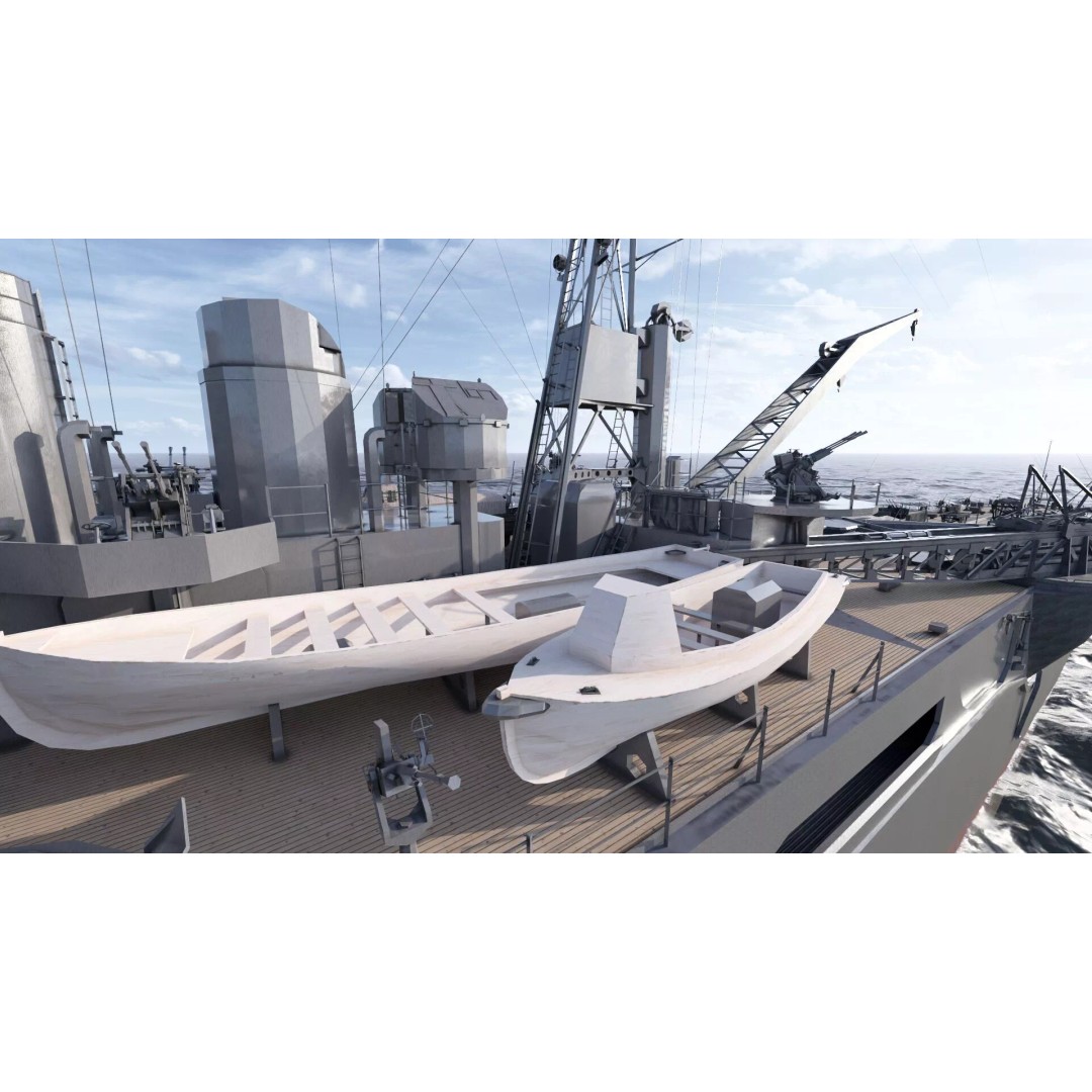 WW2 Japanese Navy Heavy Cruiser 3D Model – Detailed Military Vessel, OBJ, FBX - View 37