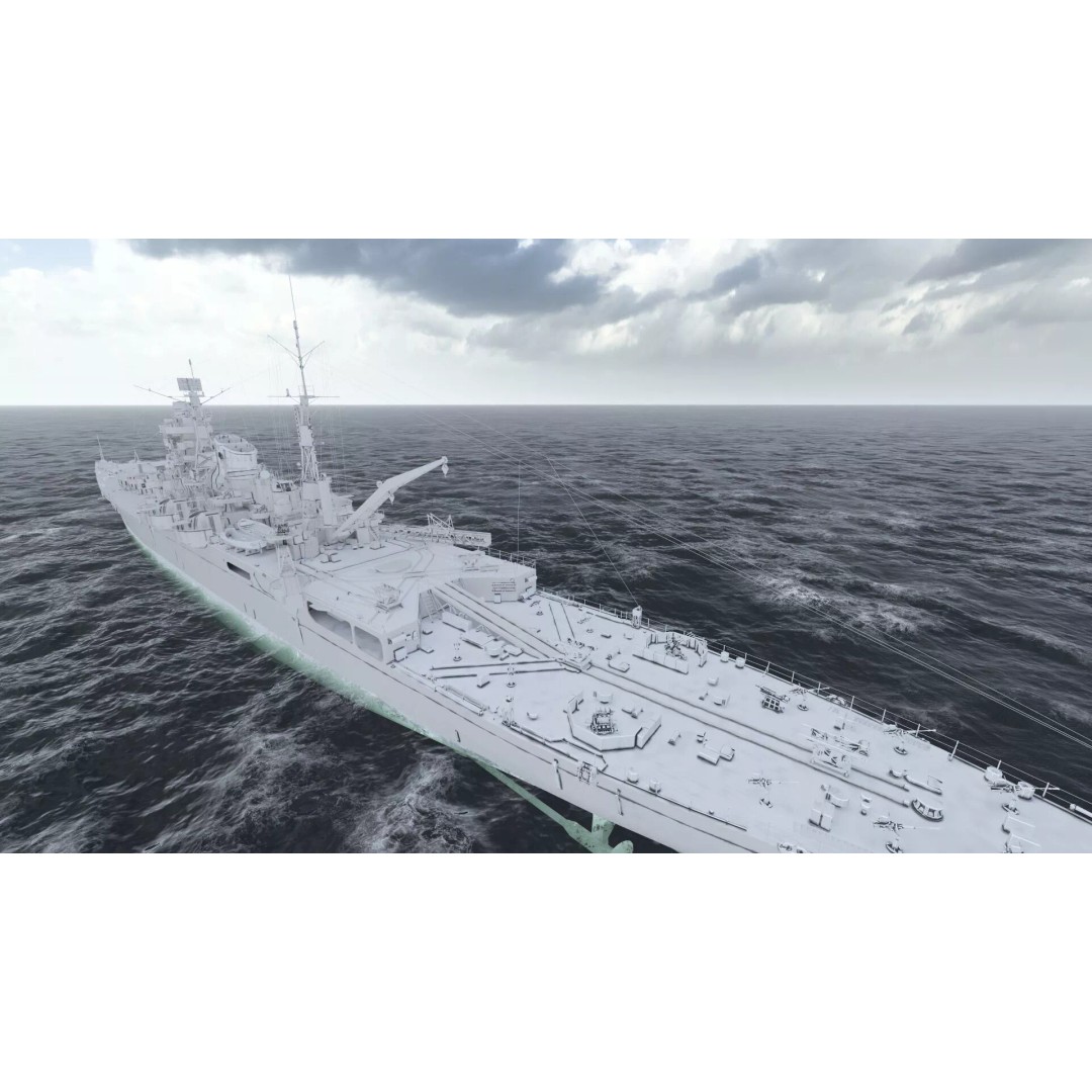WW2 Japanese Navy Heavy Cruiser 3D Model – Detailed Military Vessel, OBJ, FBX - View 42