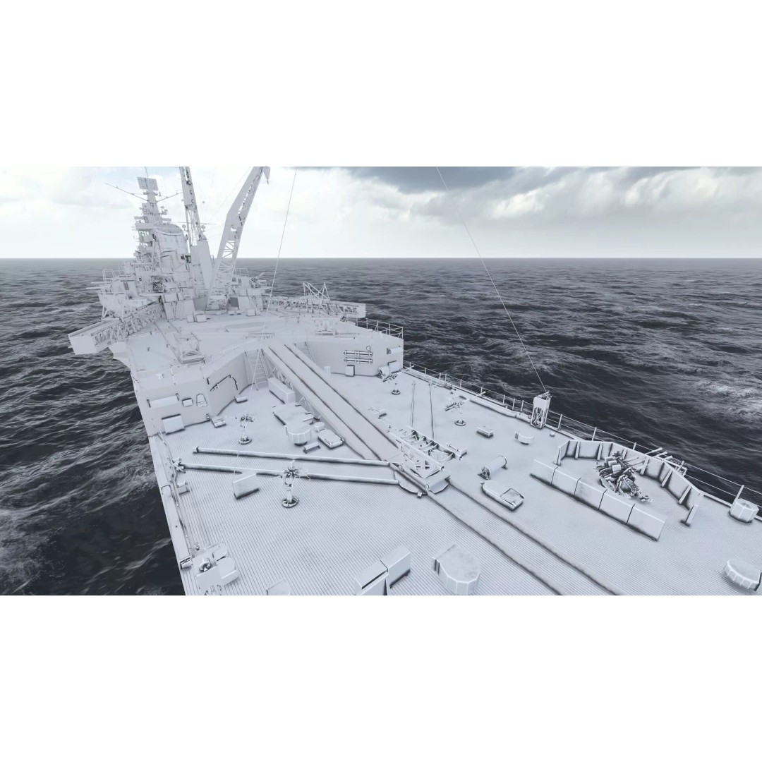 WW2 Japanese Navy Heavy Cruiser 3D Model – Detailed Military Vessel, OBJ, FBX - View 43