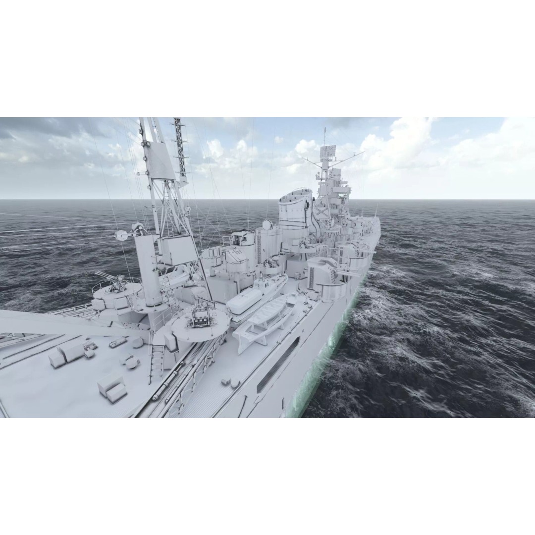 WW2 Japanese Navy Heavy Cruiser 3D Model – Detailed Military Vessel, OBJ, FBX - View 45