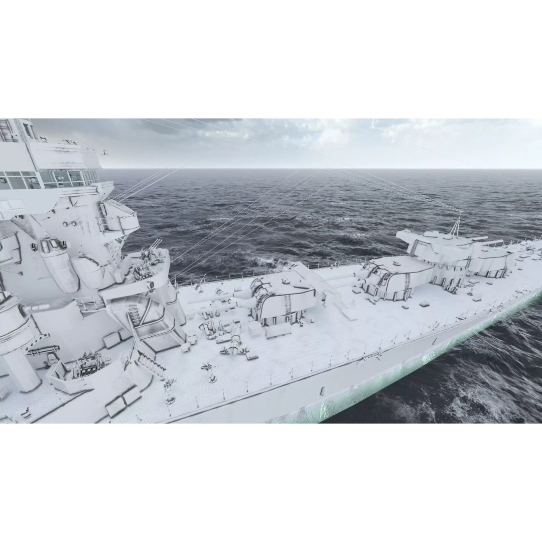 WW2 Japanese Navy Heavy Cruiser 3D Model – Detailed Military Vessel, OBJ, FBX - View 46