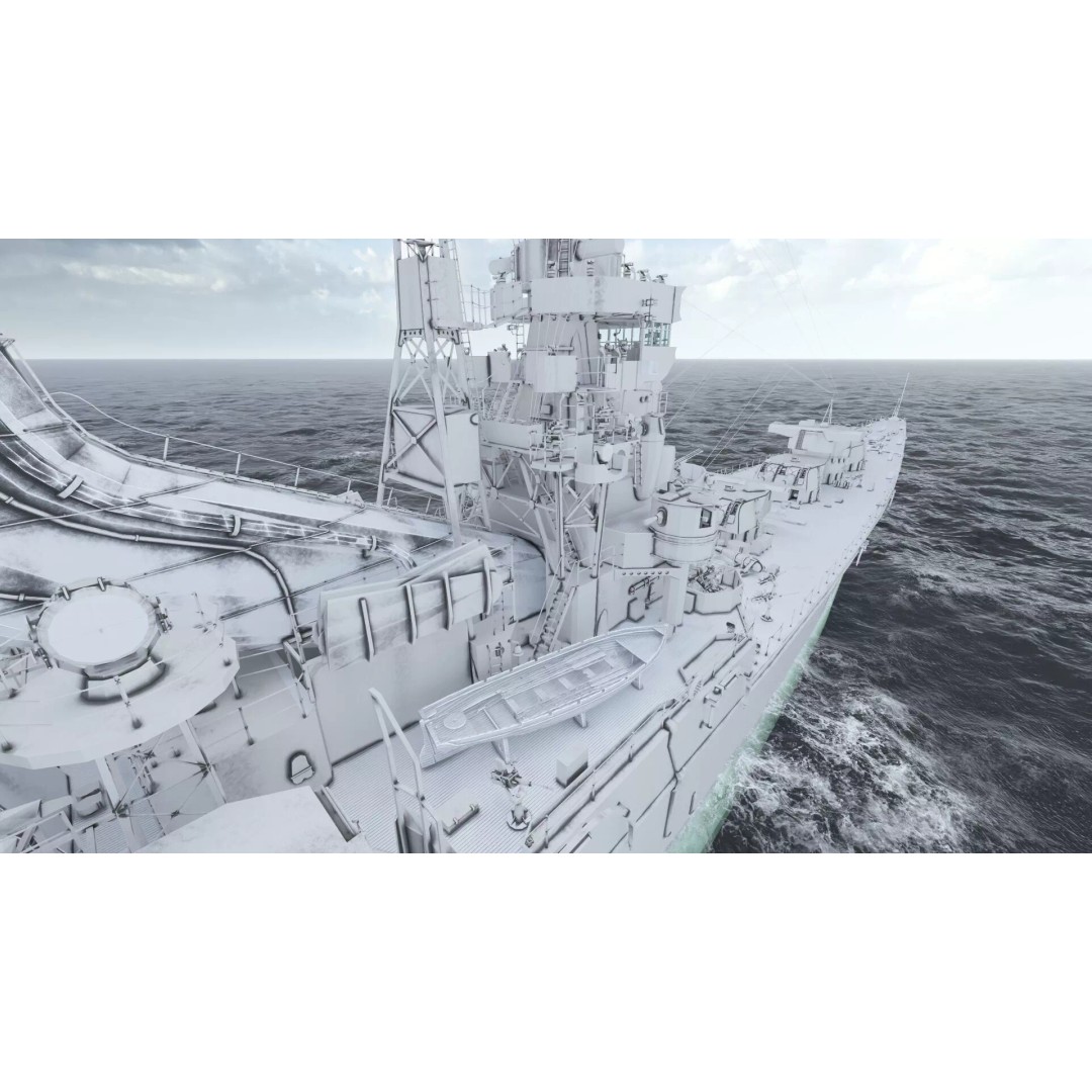 WW2 Japanese Navy Heavy Cruiser 3D Model – Detailed Military Vessel, OBJ, FBX - View 47