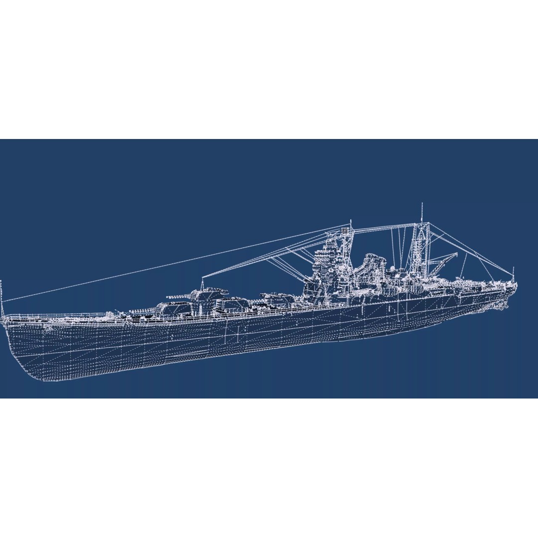 WW2 Japanese Navy Heavy Cruiser 3D Model – Detailed Military Vessel, OBJ, FBX - View 49