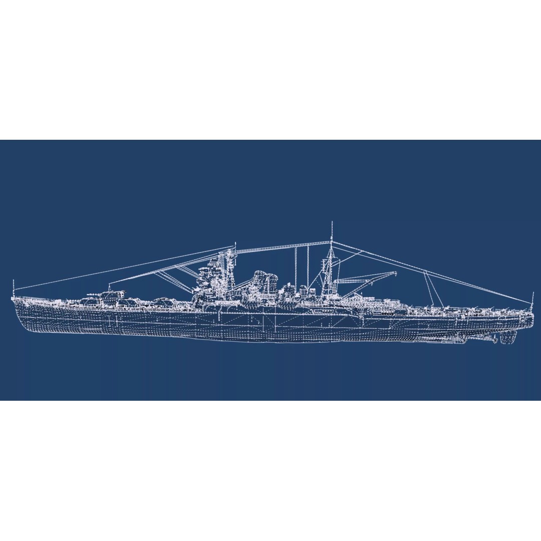 WW2 Japanese Navy Heavy Cruiser 3D Model – Detailed Military Vessel, OBJ, FBX - View 50