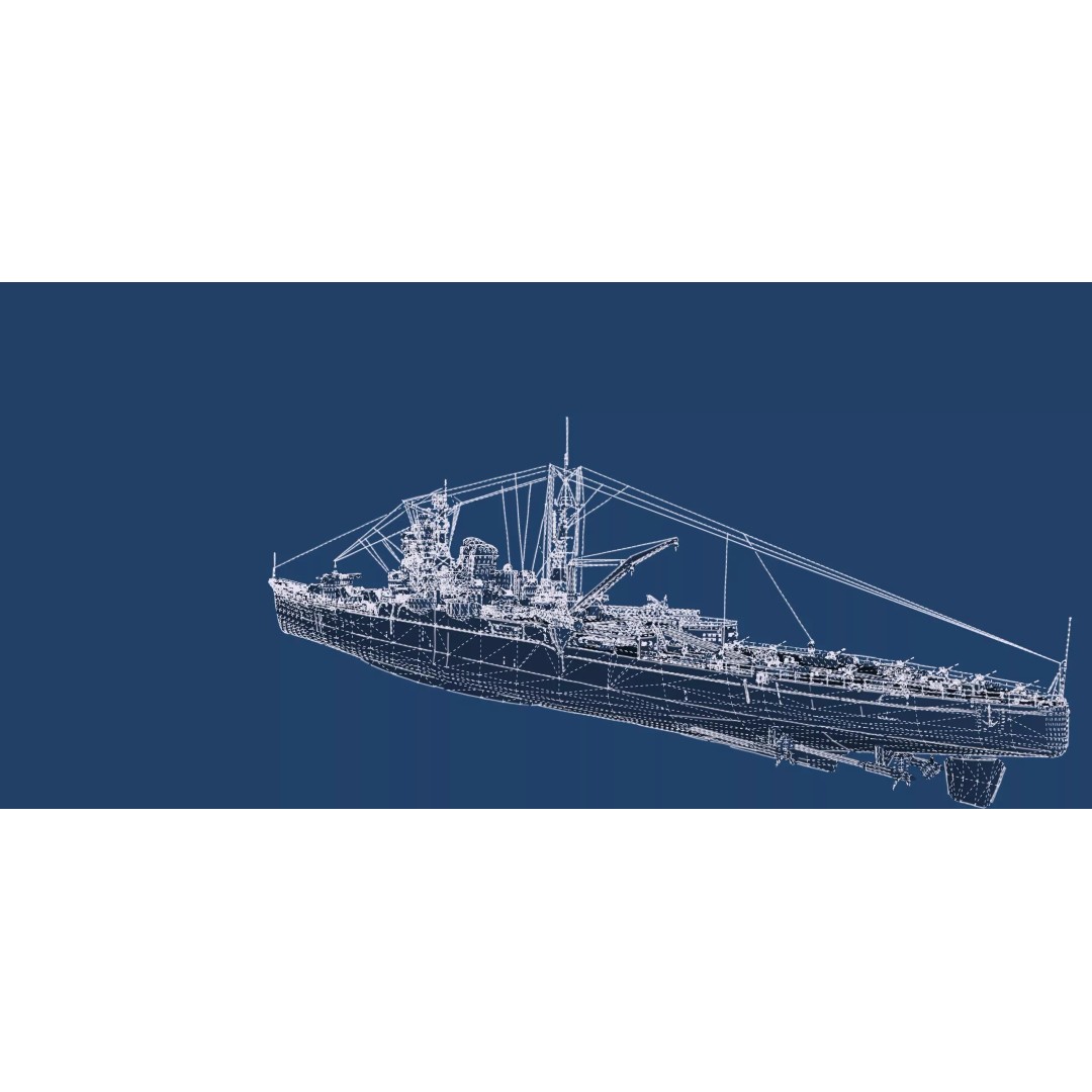 WW2 Japanese Navy Heavy Cruiser 3D Model – Detailed Military Vessel, OBJ, FBX - View 51