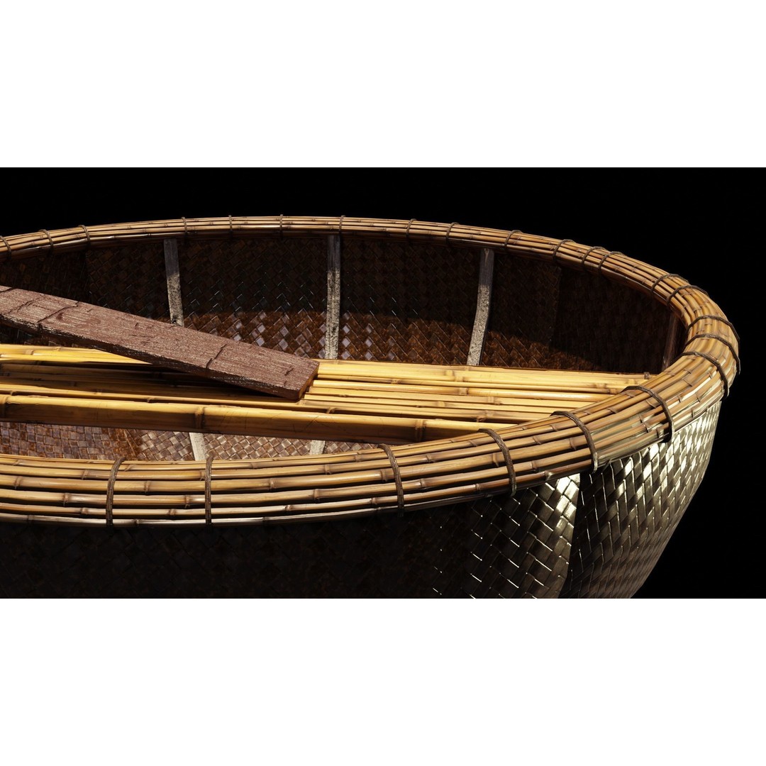 Vietnamese Fishing Boat 3D Model – Low Poly Game Asset, FBX & OBJ - View 10