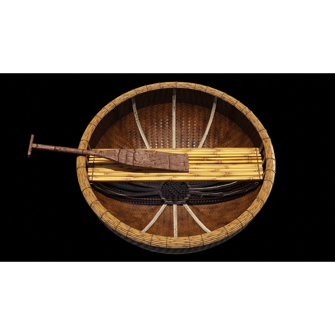 Vietnamese Fishing Boat 3D Model – Low Poly Game Asset, FBX & OBJ - View 4