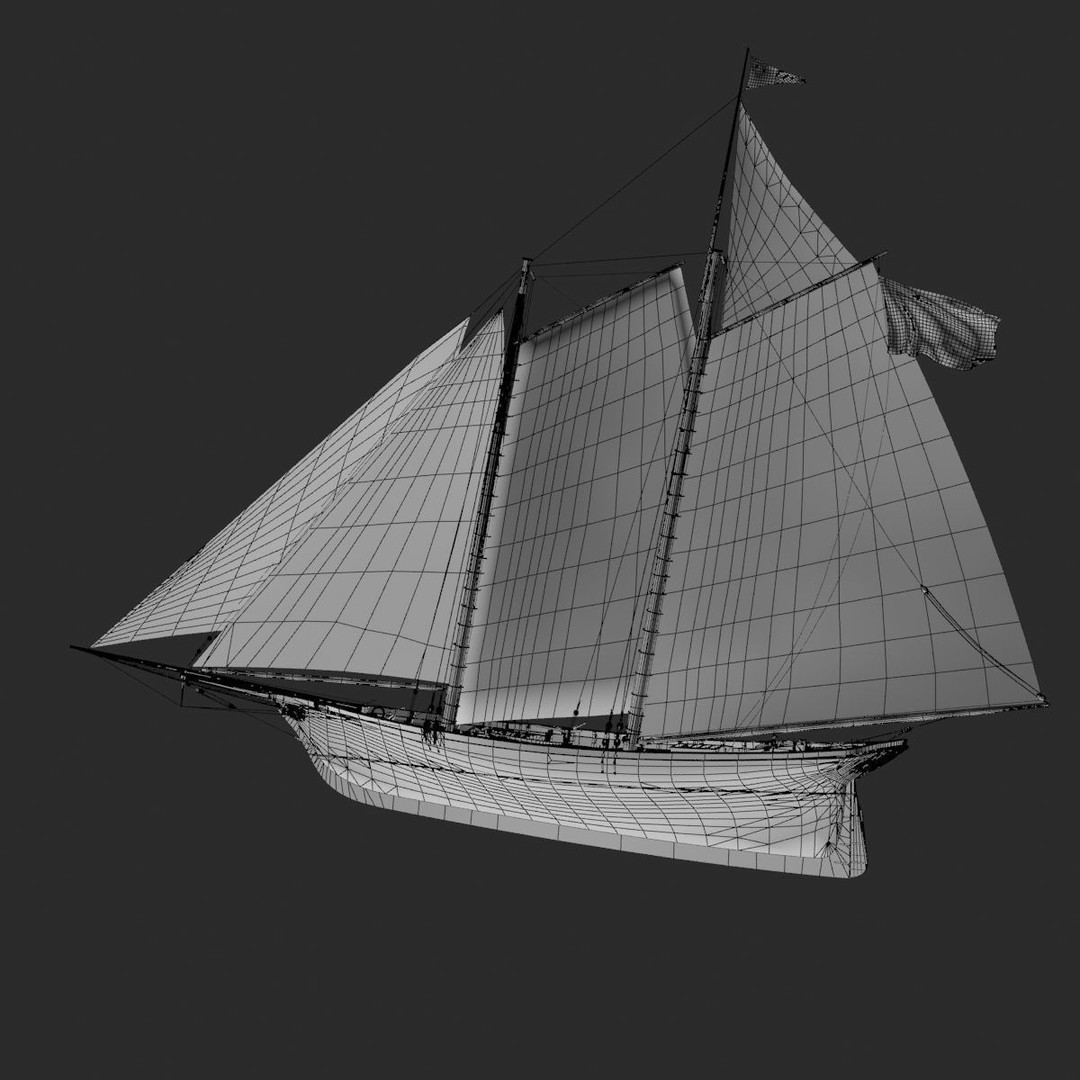 America Schooner 3D Model – Historic Vessel, Game-Ready FBX