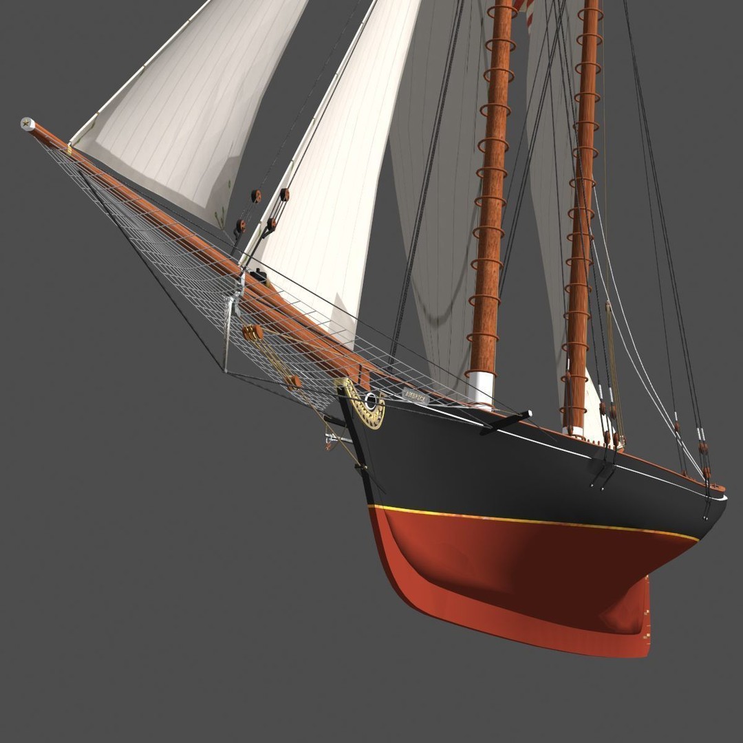 America Schooner 3D Model – Historic Vessel, Game-Ready FBX - View 18