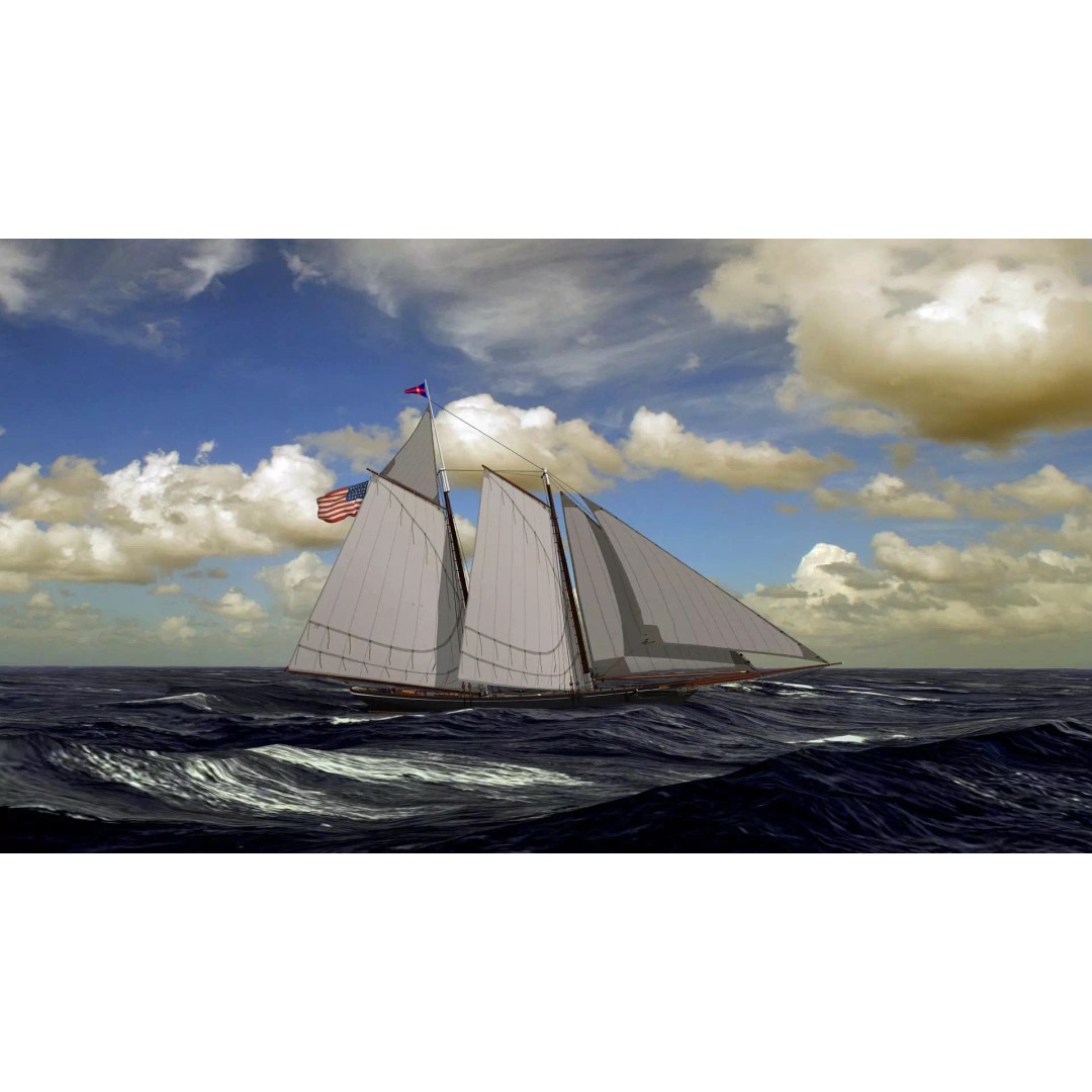 America Schooner 3D Model – Historic Vessel, Game-Ready FBX - View 2