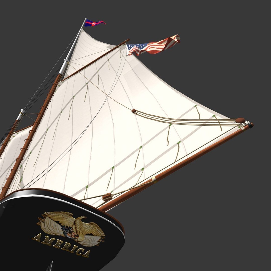 America Schooner 3D Model – Historic Vessel, Game-Ready FBX - View 20