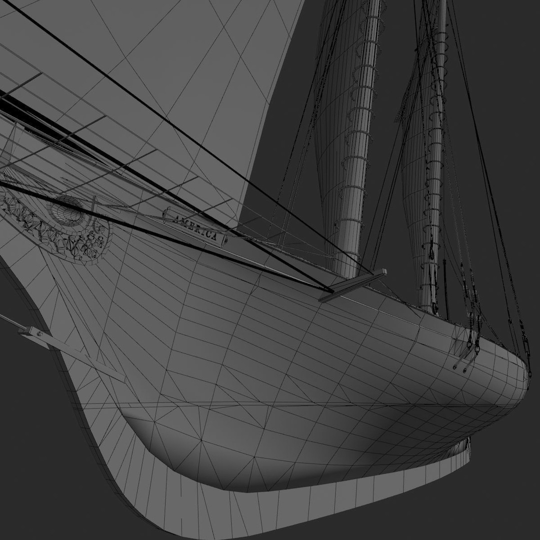 America Schooner 3D Model – Historic Vessel, Game-Ready FBX - View 22
