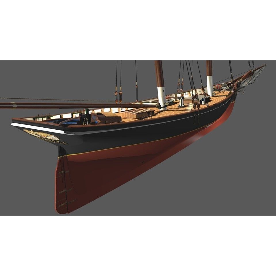 America Schooner 3D Model – Historic Vessel, Game-Ready FBX - View 3