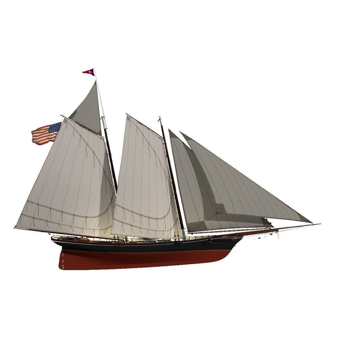 America Schooner 3D Model – Historic Vessel, Game-Ready FBX - View 7