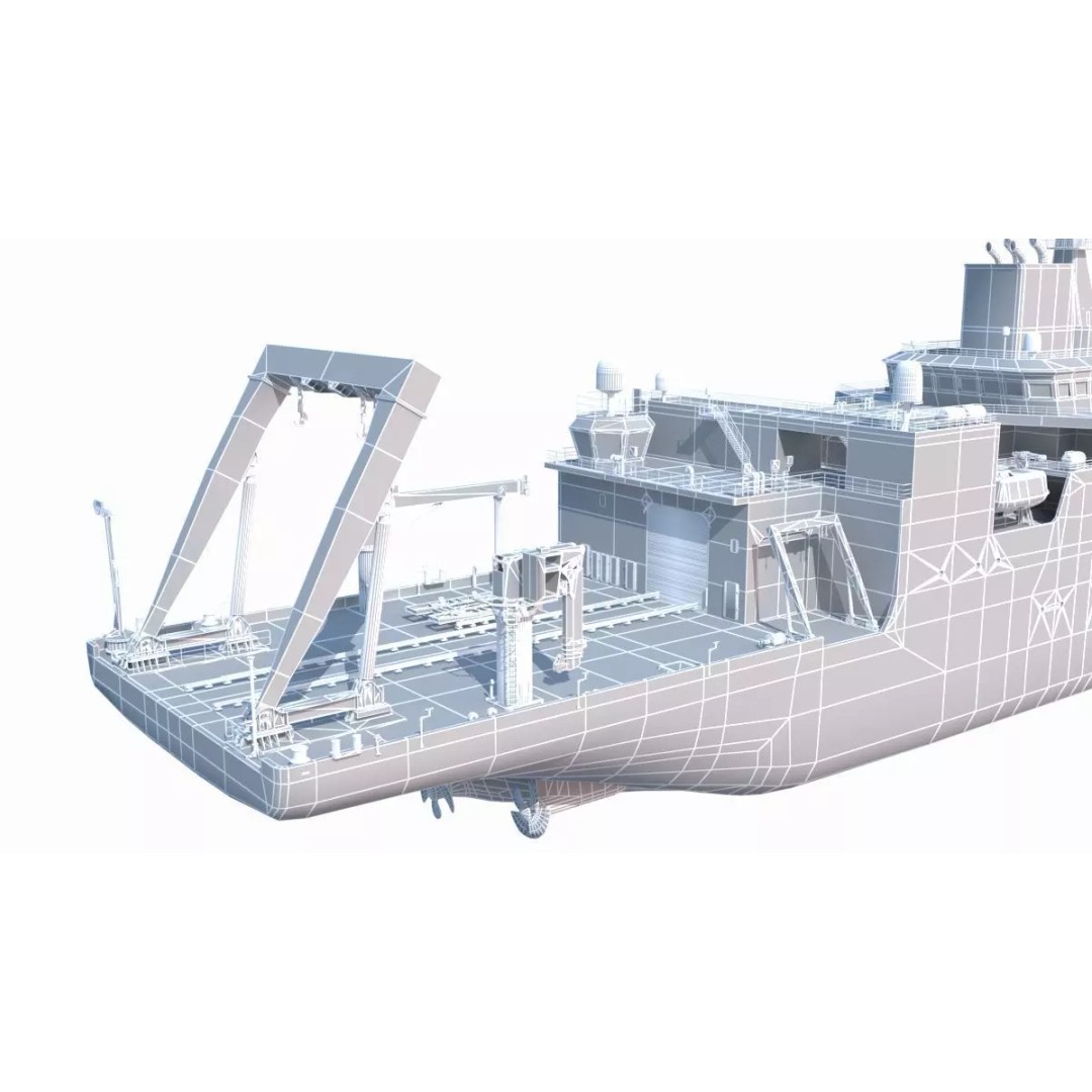 Scientific Research Ship 3D Model – High Poly PBR Asset, FBX