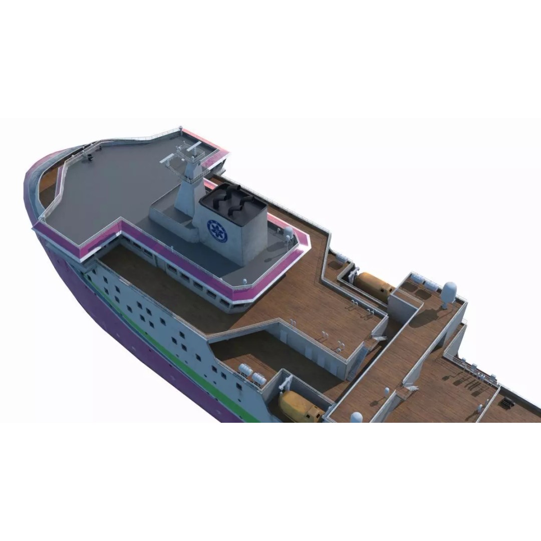 Scientific Research Ship 3D Model – High Poly PBR Asset, FBX - View 12