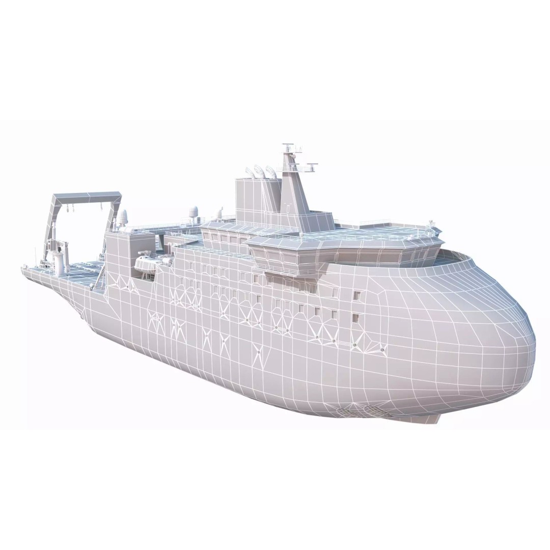 Scientific Research Ship 3D Model – High Poly PBR Asset, FBX - View 13