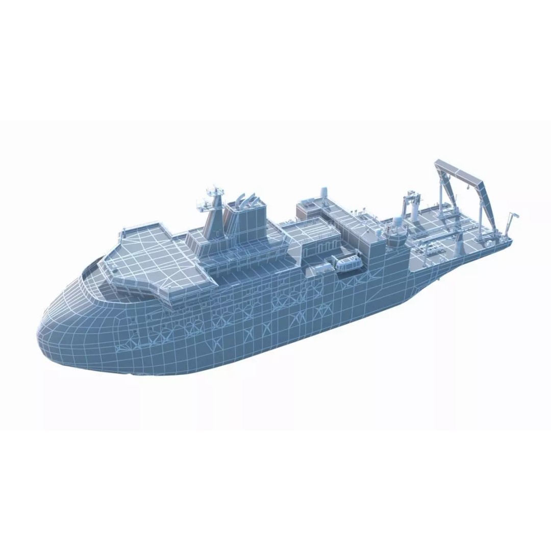 Scientific Research Ship 3D Model – High Poly PBR Asset, FBX - View 14