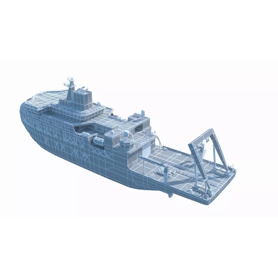 Scientific Research Ship 3D Model – High Poly PBR Asset, FBX - View 15