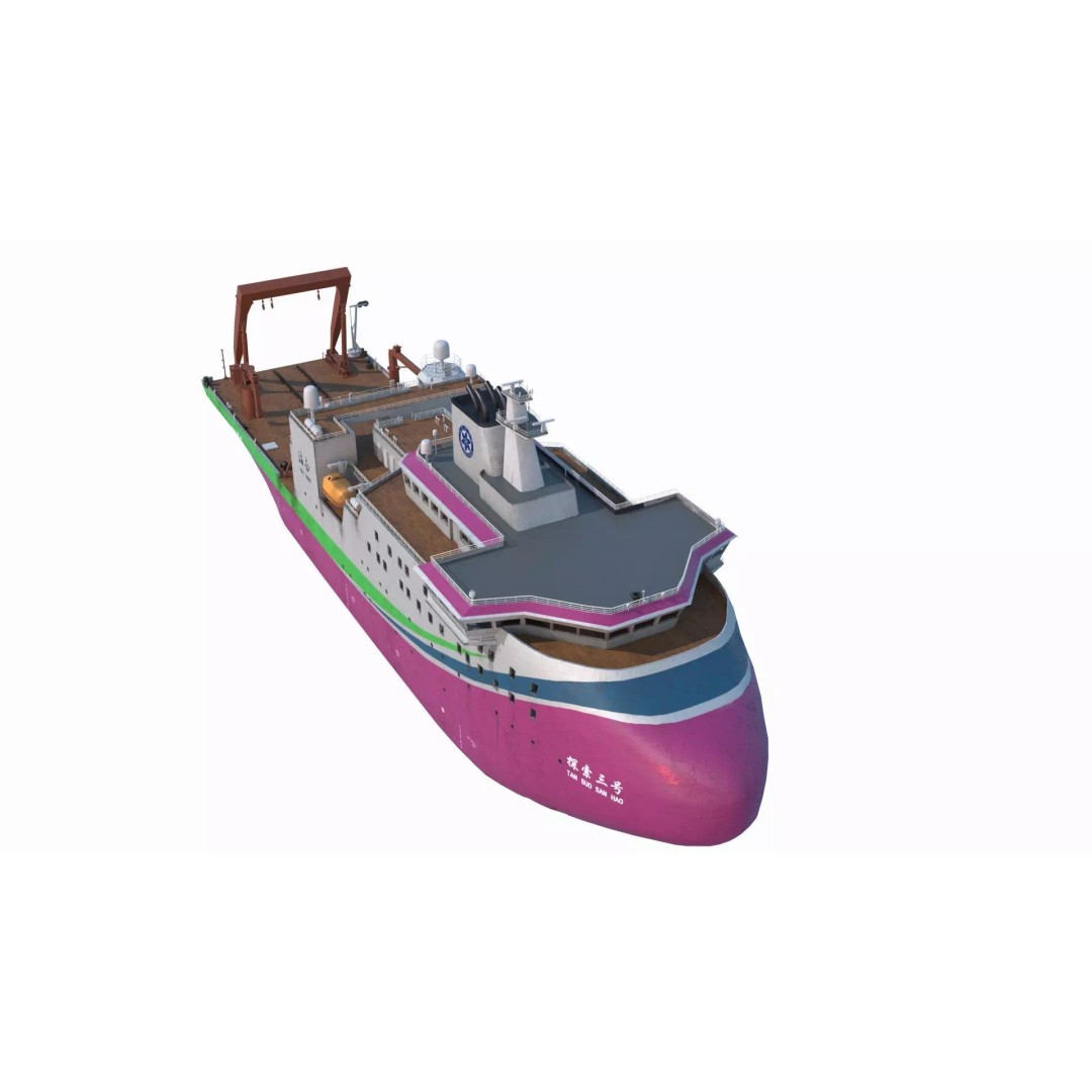 Scientific Research Ship 3D Model – High Poly PBR Asset, FBX - View 7