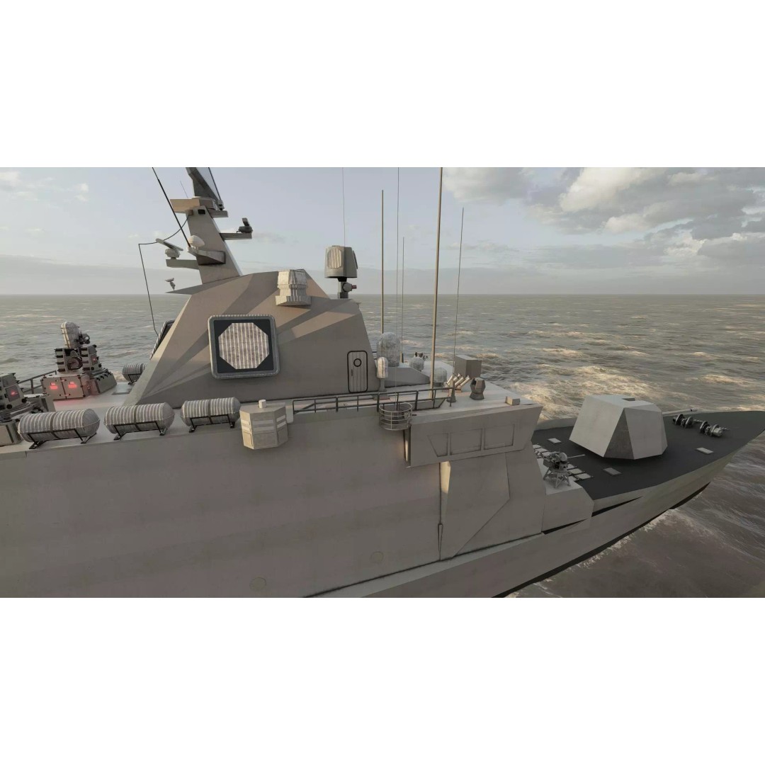 Navy Multirole Corvette 3D Model – Detailed Military Vessel, FBX, OBJ - View 10