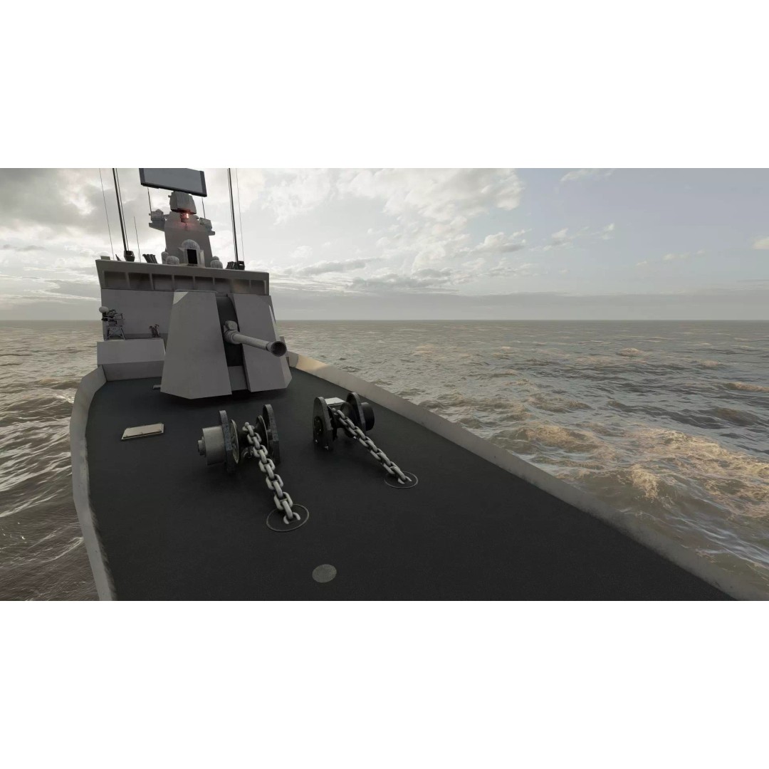 Navy Multirole Corvette 3D Model – Detailed Military Vessel, FBX, OBJ - View 11
