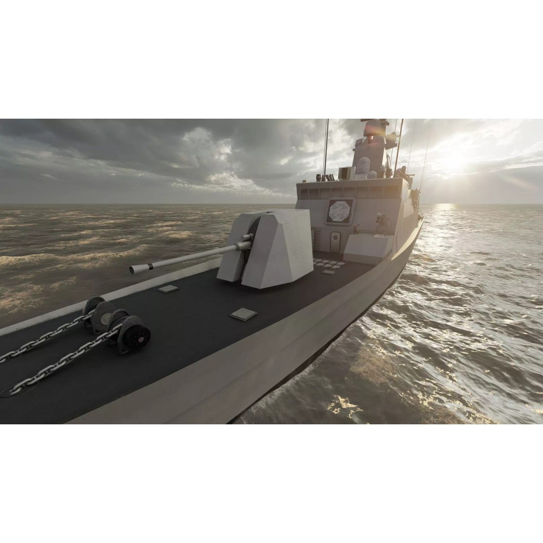 Navy Multirole Corvette 3D Model – Detailed Military Vessel, FBX, OBJ - View 12