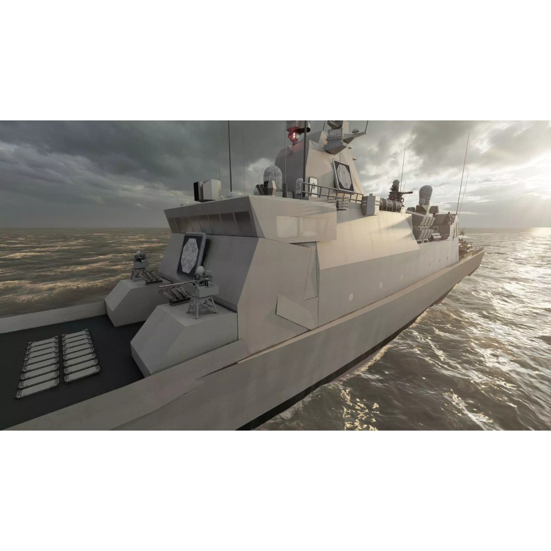Navy Multirole Corvette 3D Model – Detailed Military Vessel, FBX, OBJ - View 13