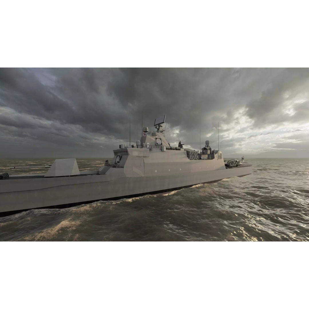 Navy Multirole Corvette 3D Model – Detailed Military Vessel, FBX, OBJ - View 15