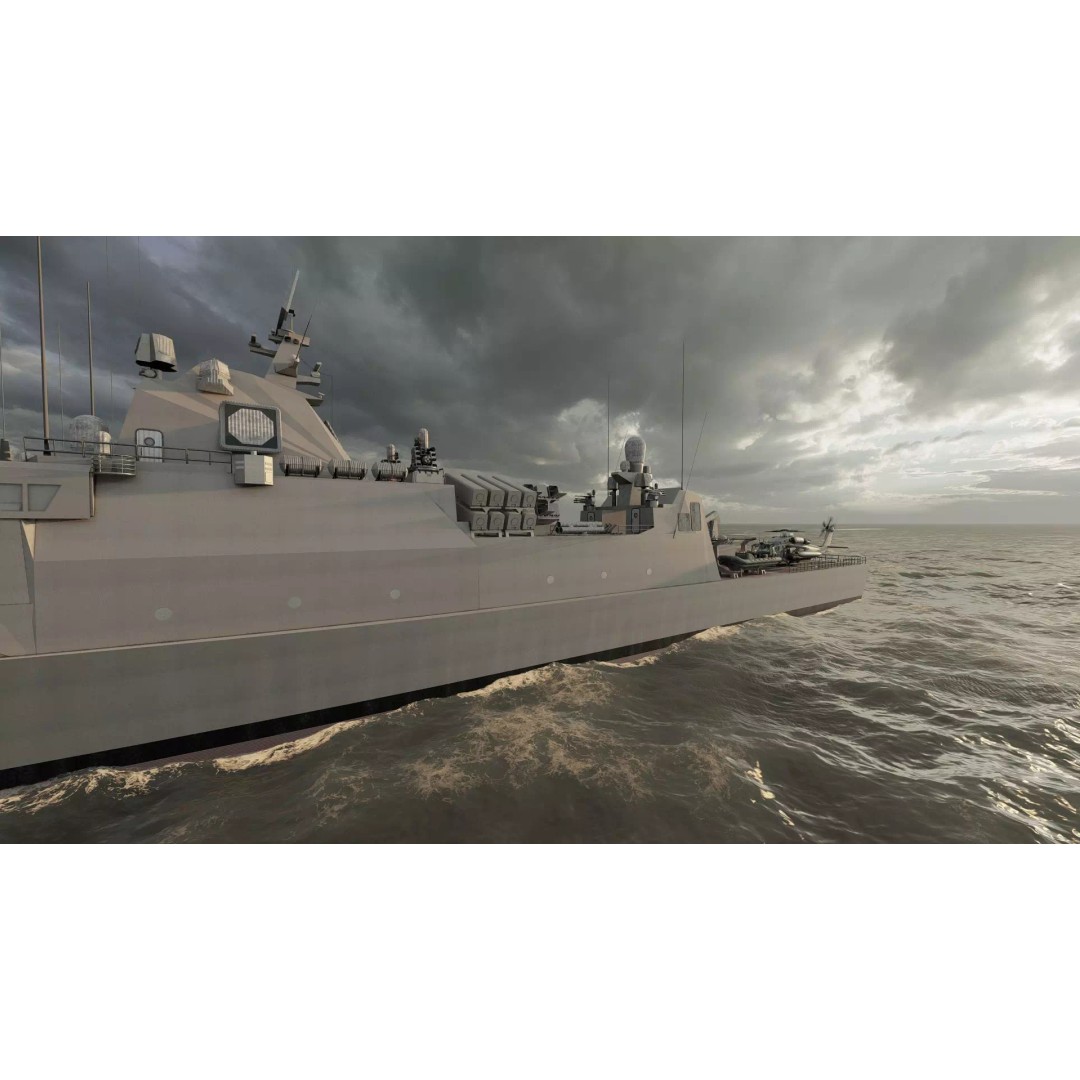 Navy Multirole Corvette 3D Model – Detailed Military Vessel, FBX, OBJ - View 16