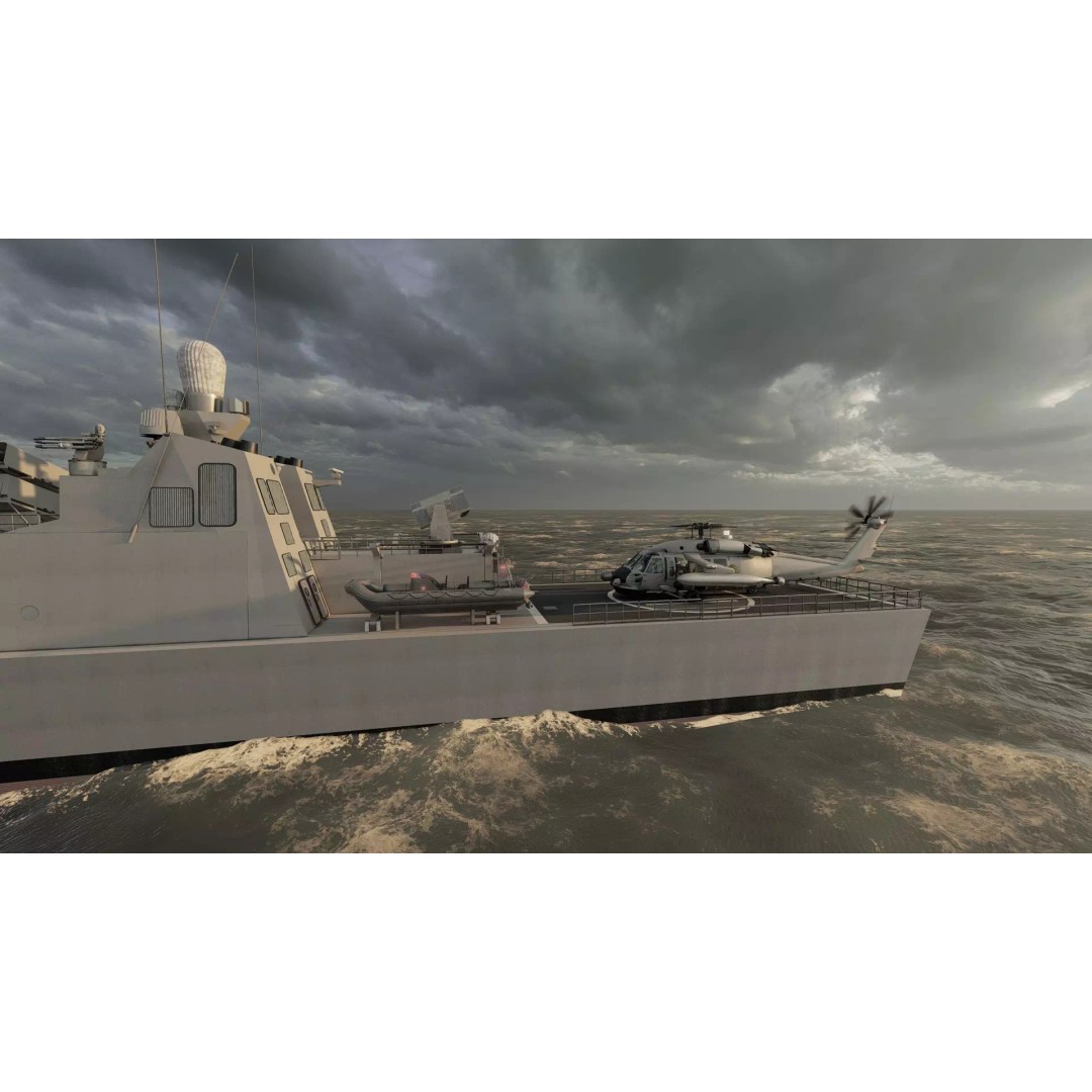Navy Multirole Corvette 3D Model – Detailed Military Vessel, FBX, OBJ - View 18