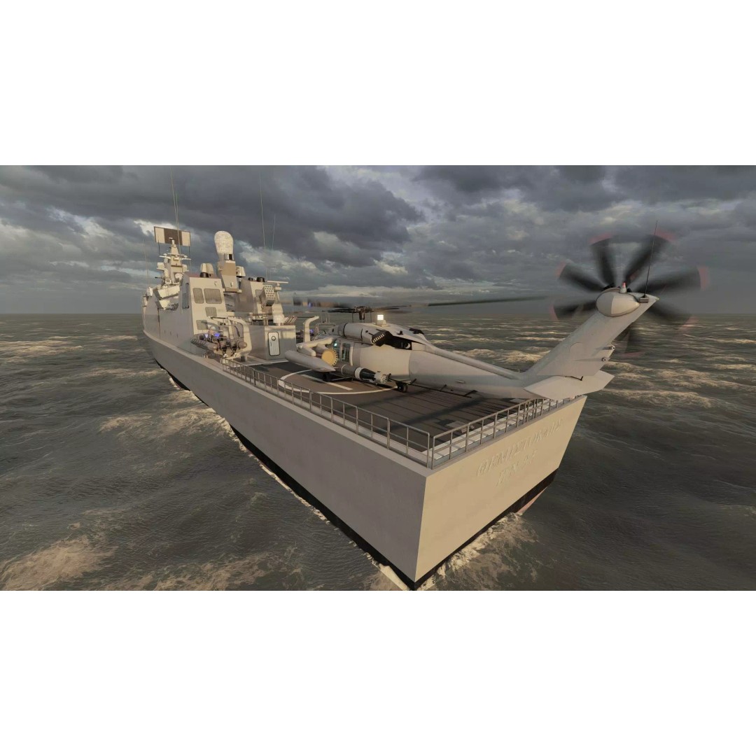 Navy Multirole Corvette 3D Model – Detailed Military Vessel, FBX, OBJ - View 19