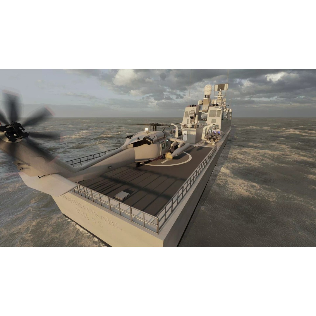 Navy Multirole Corvette 3D Model – Detailed Military Vessel, FBX, OBJ - View 20