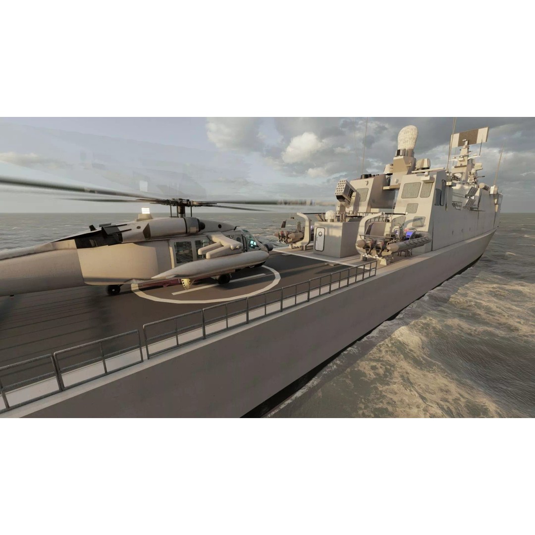 Navy Multirole Corvette 3D Model – Detailed Military Vessel, FBX, OBJ - View 21