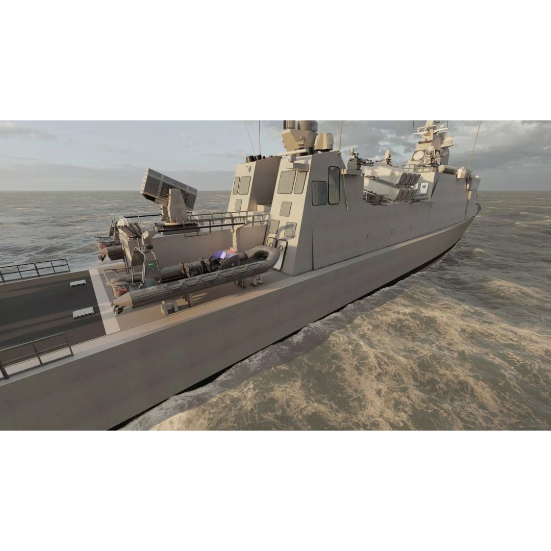 Navy Multirole Corvette 3D Model – Detailed Military Vessel, FBX, OBJ - View 22