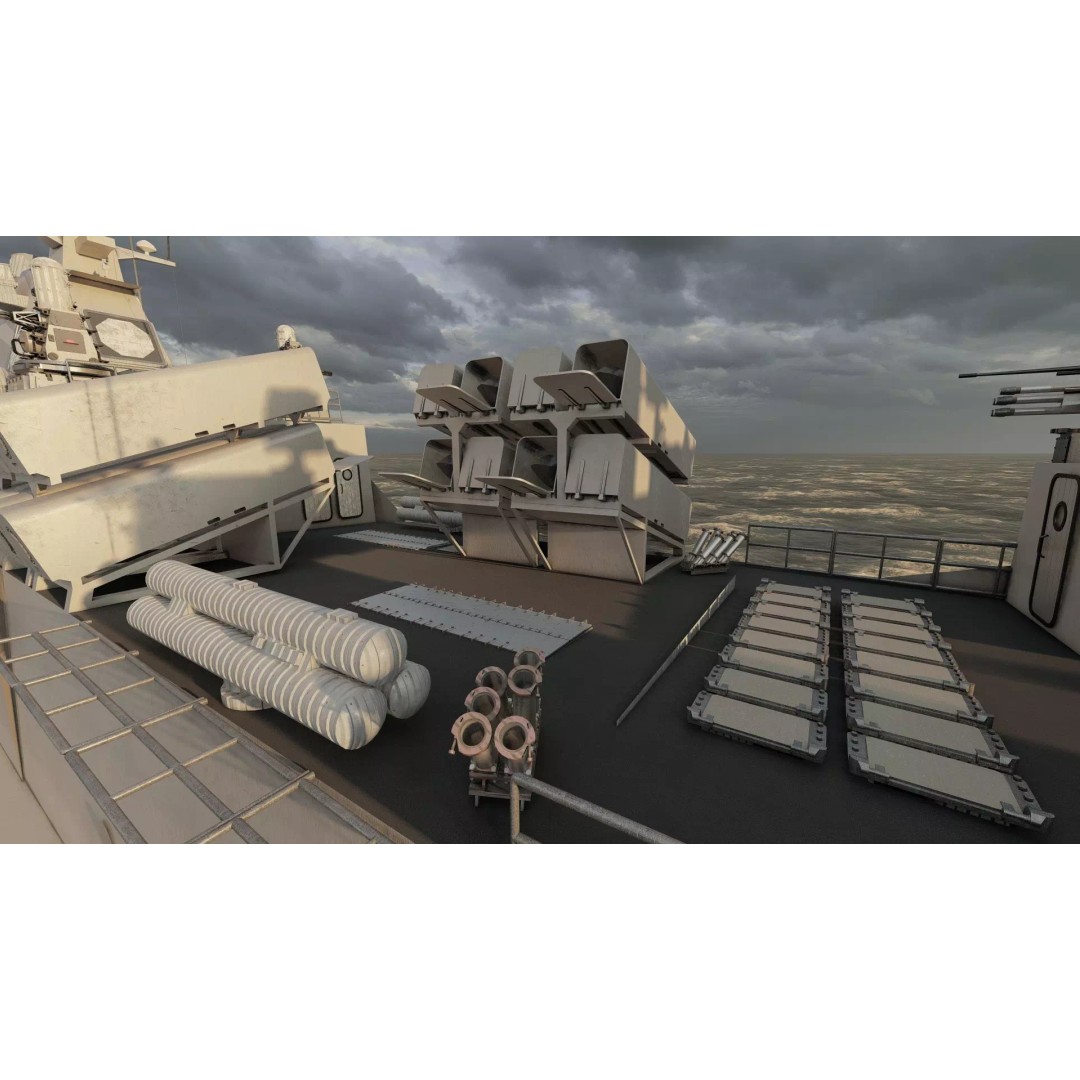 Navy Multirole Corvette 3D Model – Detailed Military Vessel, FBX, OBJ - View 25