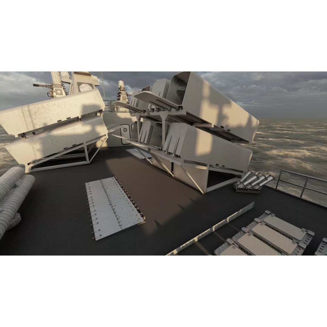 Navy Multirole Corvette 3D Model – Detailed Military Vessel, FBX, OBJ - View 26